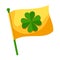 Flag with clower on flagpole. Saint Patricks Day illustration.