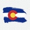 Flag of Colorado from brush strokes. United States of America.  Flag Colorado on transparent background for your web site design,