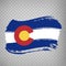 Flag of Colorado from brush strokes. United States of America.  Flag Colorado on transparent background for your web site design,