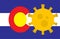 Flag of Colorado State With Outbreak Viruses. Novel Coronavirus Disease COVID-19