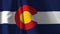 Flag of the Colorado State waving in the wind. Background. A series of `Flags of the United States of America`