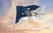 flag of Commandant of the United States Coast Guard waving in the wind. USA National defence. Copy space. 3d illustration