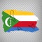 Flag Comoros from brush strokes and Blank map Comoros. High quality map   and flag  Comoros on transparent background for your web