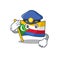 Flag comoros Cartoon character dressed as a Police officer