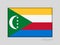 Flag of Comoros. National Ensign Aspect Ratio 2 to 3 on Gray Cardboard