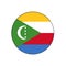 Flag of Comoros Vector Circle â€‹Icon Button for Africa Concepts.