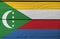 Flag of Comoros on wooden wall background. Grunge Comoros flag texture.