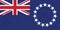Flag Cook Islands swaying in wind, vector