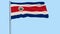 Flag of Costa Rica on a flagpole fluttering in the wind on a transparent background, 3d rendering, PNG format with ALPHA transpare