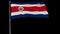 Flag of Costa Rica on a flagpole on a transparent, 4k prores 4444 footage with alpha