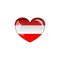 Flag of the country of Austria in a glossy heart