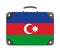 Flag of the country of Azerbaijan in the form of a suitcase for travel
