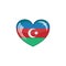 Flag of the country of Azerbaijan in a glossy heart