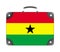 Flag of the country of Ghana in the form of a suitcase for travel