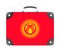 Flag of the country of Kyrgyzstan in the form of a travel suitcase on a white background