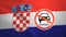 Flag of Croatia with the sign of Diesel fuel ban. CO2 regulation of emissions. 3D illustration