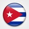 Flag of Cuba. Round glossy badge