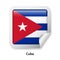 Flag of Cuba. Round glossy sticker