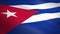 Flag of Cuba. Waving flag with highly detailed fabric texture seamless loopable video. Seamless loop with highly