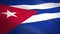 Flag of Cuba. Waving flag with highly detailed fabric texture seamless loopable video. Seamless loop with highly