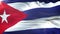 Flag of Cuba waving on sun. Seamless loop with highly detailed fabric texture. Loop ready in 4k resolution.