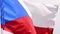 The flag of the Czech Republic waves in the wind in slow motion