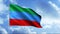 Flag of Dagestan waving on flagpole in the wind, national symbol of freedom. Motion. Traditional flag symbolizing the