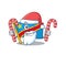 Flag democratic republic Cartoon character in Santa with candy
