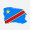 Flag Democratic Republic of the Congo from brush strokes. Flag Democratic Republic of the Congo on transparent background for your