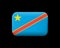Flag of Democratic Republic of the Congo. Matted Vector Icon and Button. Rectangular Shape with Rounded Corners