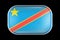 Flag of Democratic Republic of the Congo. Matted Vector Icon. Vector Rectangular Shape