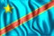 Flag of Democratic Republic of the Congo. Rectangular Icon. Waving Effect. Vector