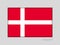 Flag of Denmark. National Ensign Aspect Ratio 2 to 3