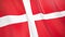 The flag of Denmark. Waving silk flag of Denmark. High quality render. 3D illustration