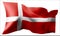 Flag of the Denmark waving in the wind.