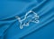 Flag Detroit Lions, flag of American football team Detroit Lions, fabric flag Detroit Lions, 3D work and 3D image. Yerevan,