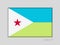 Flag of Djibouti. National Ensign Aspect Ratio 2 to 3 on Gray Cardboard