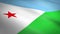 Flag of Djibouti. Waving flag with highly detailed fabric texture seamless loopable video. Seamless loop with highly