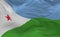 Flag of the Djibouti waving in the wind 3d render