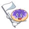 With flag donut blueberry mascot cartoon