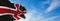 flag of Durham at cloudy sky background on sunset, panoramic view. united kingdom of great Britain, England. copy space for wide