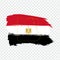 Flag Egypt from brush strokes and Blank map Arab Republic of Egypt. High quality map of Egypt and flag on transparent background.
