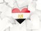 Flag of egypt, heart shaped stickers