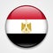 Flag of Egypt. Round glossy badge