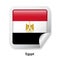 Flag of Egypt. Round glossy sticker