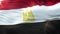 Flag of Egypt waving on sun. Seamless loop with highly detailed fabric texture. Loop ready in 4k resolution.