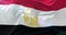 Flag of Egypt waving at wind with blue sky in slow, loop