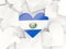 Flag of el salvador, heart shaped stickers