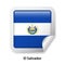 Flag of El Salvador. Round glossy sticker