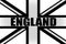 Flag of England with the word `ENGLAND` in black and white